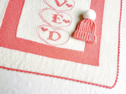 Image of Baby Girl Stroller Blanket and Hat Set