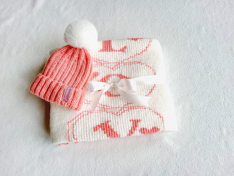 Image of Baby Girl Stroller Blanket and Hat Set