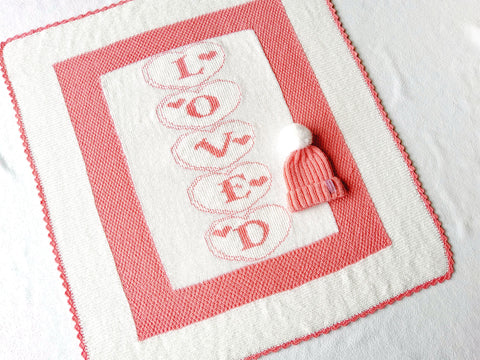 Image of Baby Girl Stroller Blanket and Hat Set