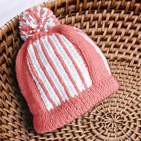 Image of Two Toned Striped Beanie