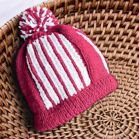 Image of Two Toned Striped Beanie