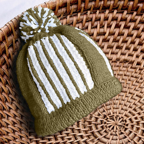 Image of Two Toned Striped Beanie