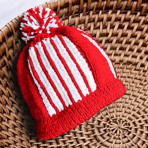 Image of Two Toned Striped Beanie