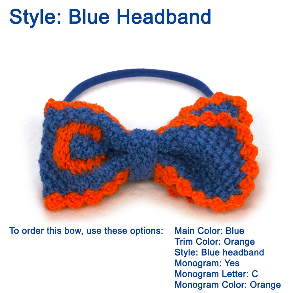 Custom Monogram Knit Bows