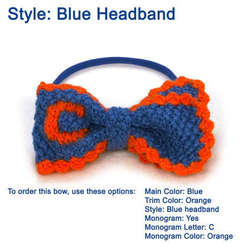 Image of Custom Monogram Knit Bows