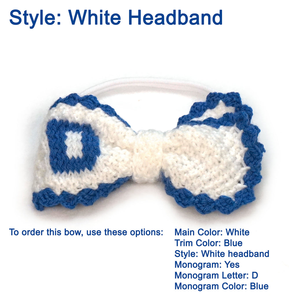 Custom Monogram Knit Bows