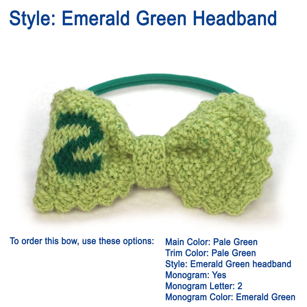 Custom Monogram Knit Bows