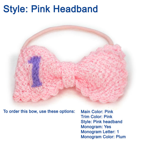 Image of Custom Monogram Knit Bows