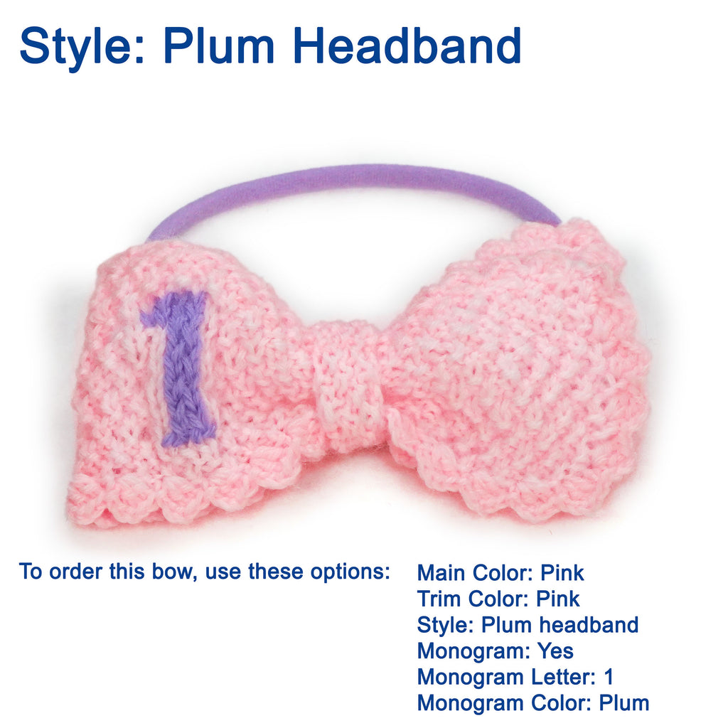 Custom Monogram Knit Bows