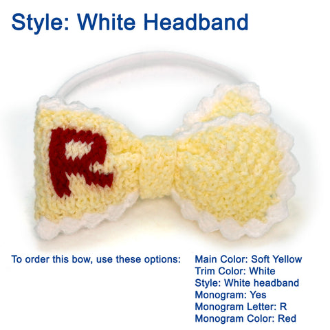 Image of Custom Monogram Knit Bows