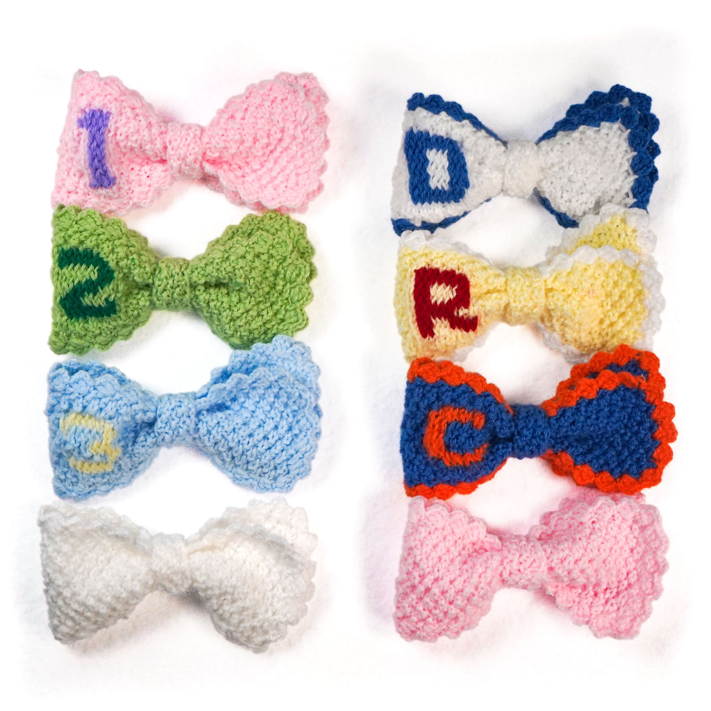 Custom Monogram Knit Bows