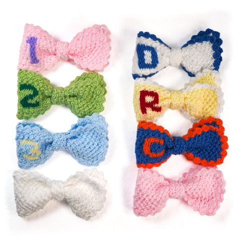 Image of Custom Monogram Knit Bows