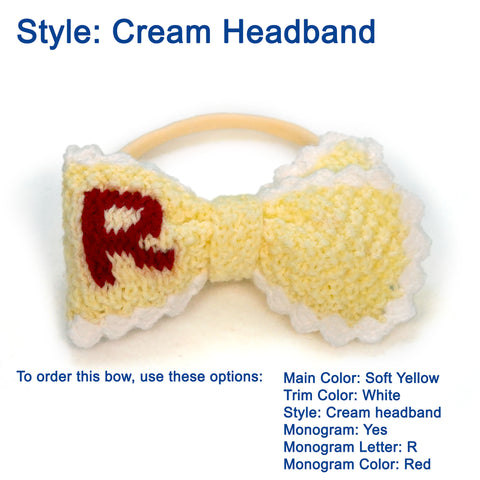 Image of Custom Monogram Knit Bows